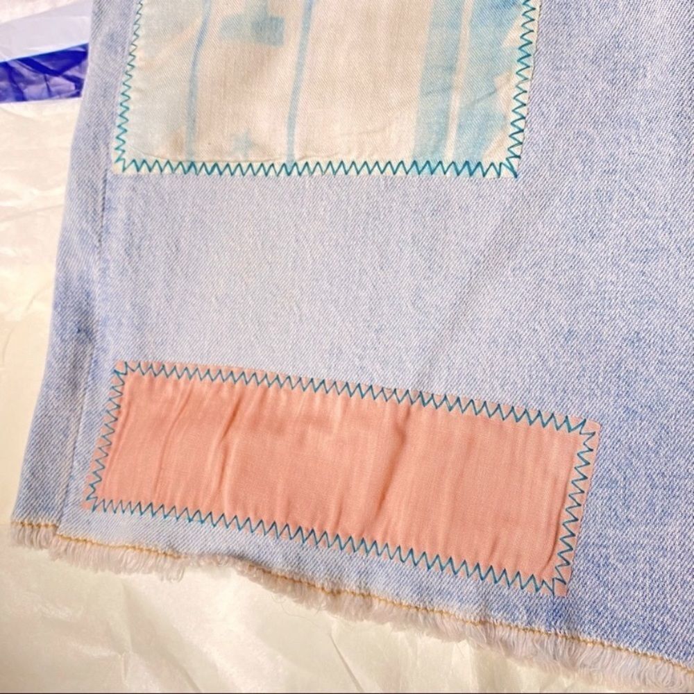 Pilcro Ultra High-Rise Patchwork Denim Bermuda Shorts - Picture 10 of 12
